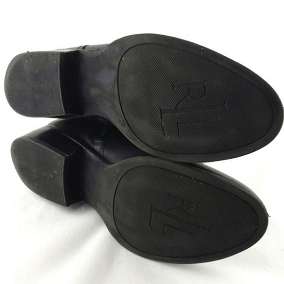 Ralph Lauren Mesi Black Leather Ankle Boots Dual Buckle Strap Almond Toe Size 6B - Picture 12 of 15